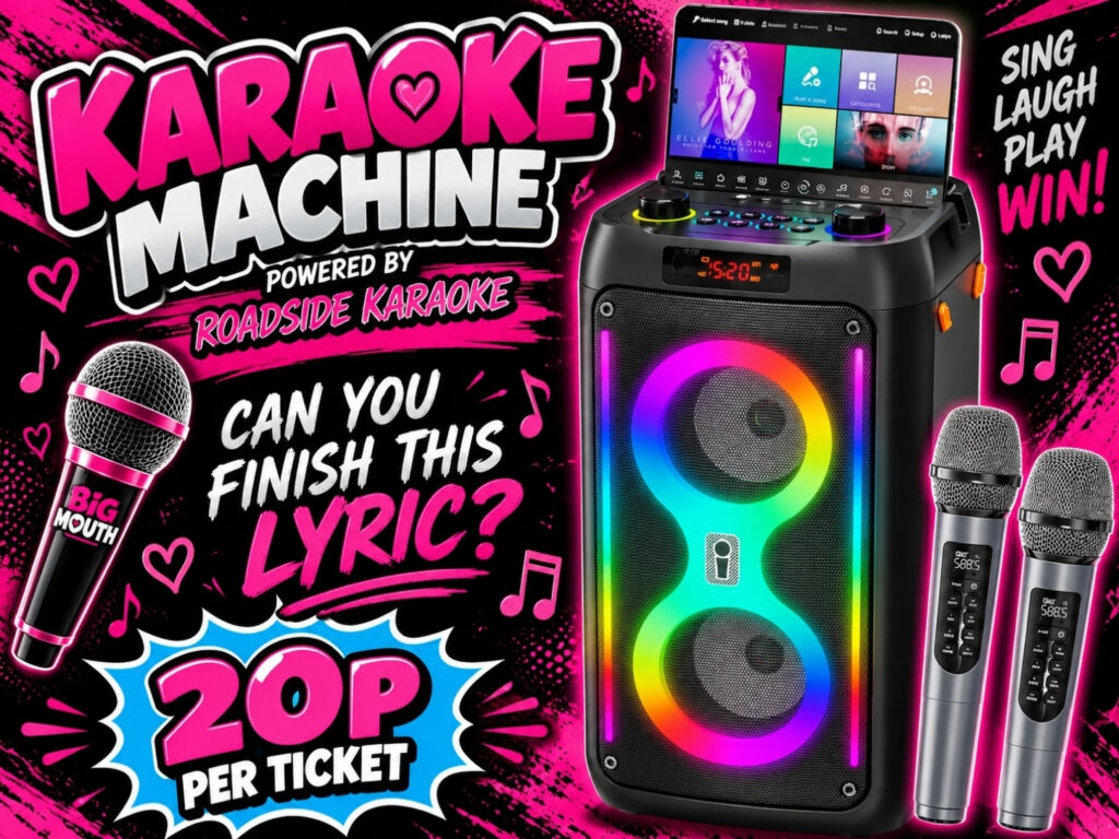 Portable Karaoke Machine & 2 Wireless Mics